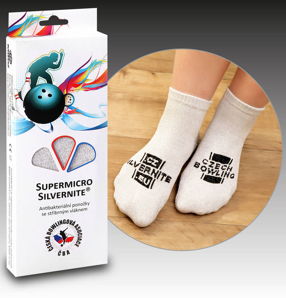 ČBA Silvernite® Supermicro silver bowling socks